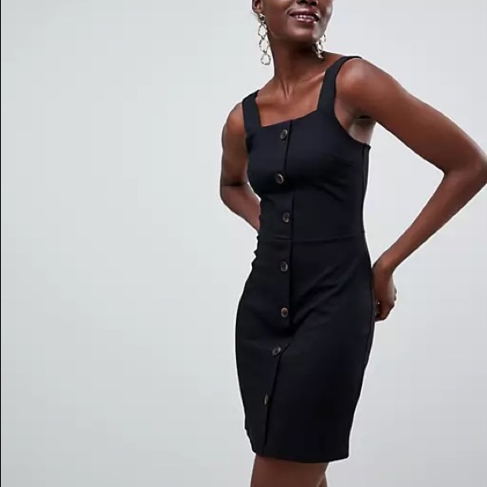 Elegant Black Button-Down Dress